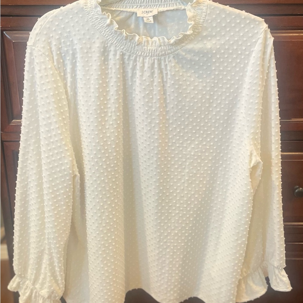J. Crew WhiteTextured Blouse